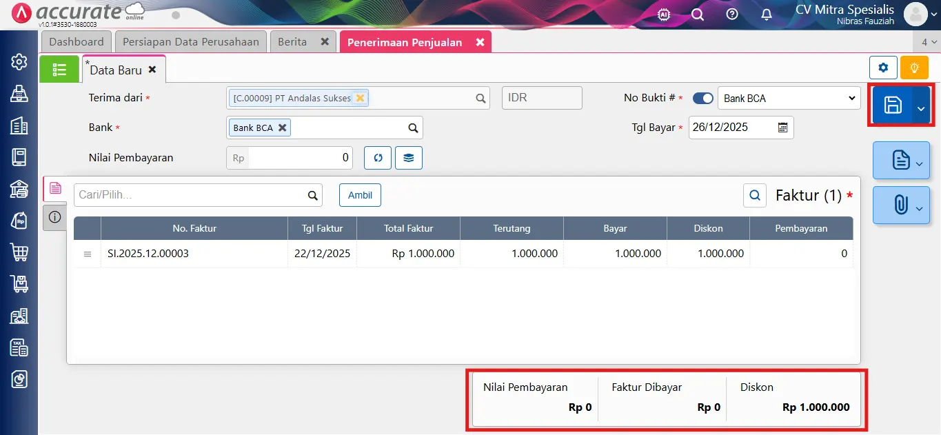 mencatat piutang tak tertagih