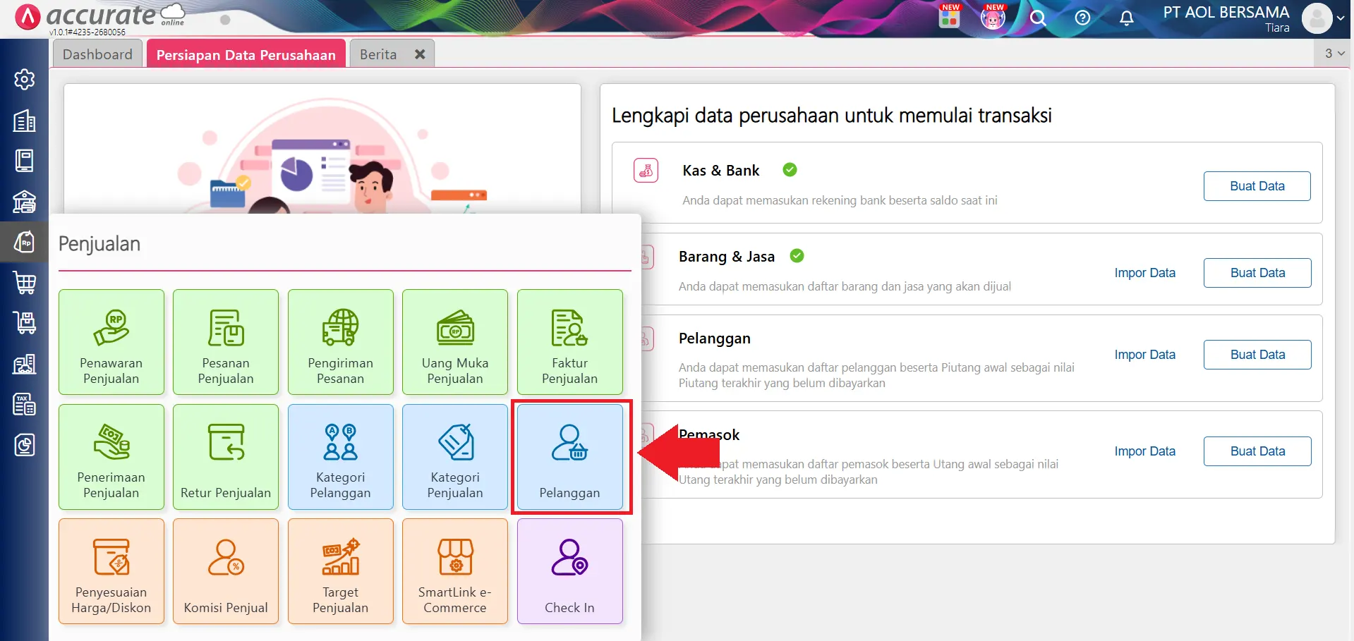 Mengisi data awal