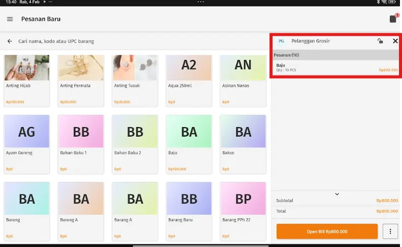 menambahkan harga/diskon grosir