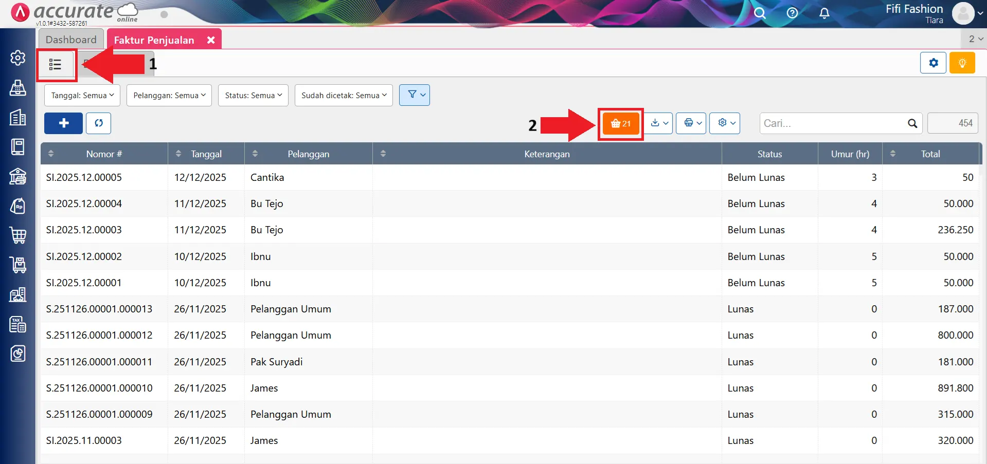 Melihat transaksi Accurate POS yang belum terimpor