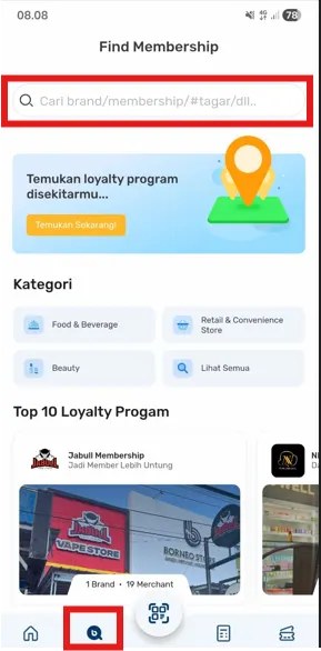 Navigasi Menu Bliss Mobile App