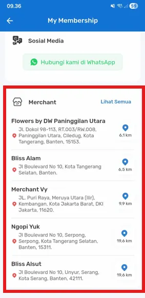 melihat daftar merchant