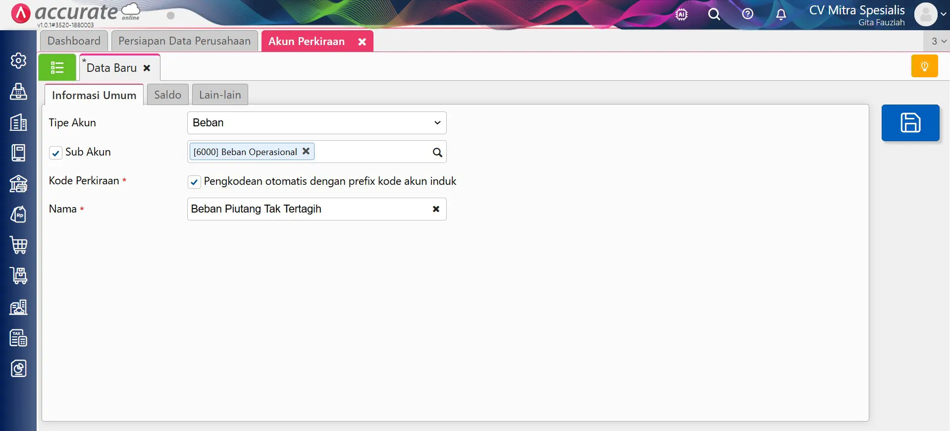 mencatat piutang tak tertagih