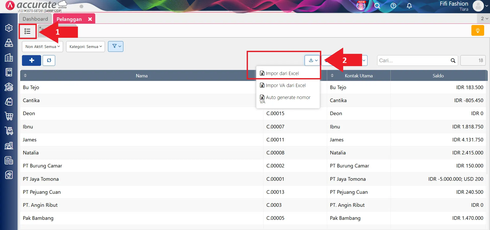 impor pelanggan dengan multi akun piutang