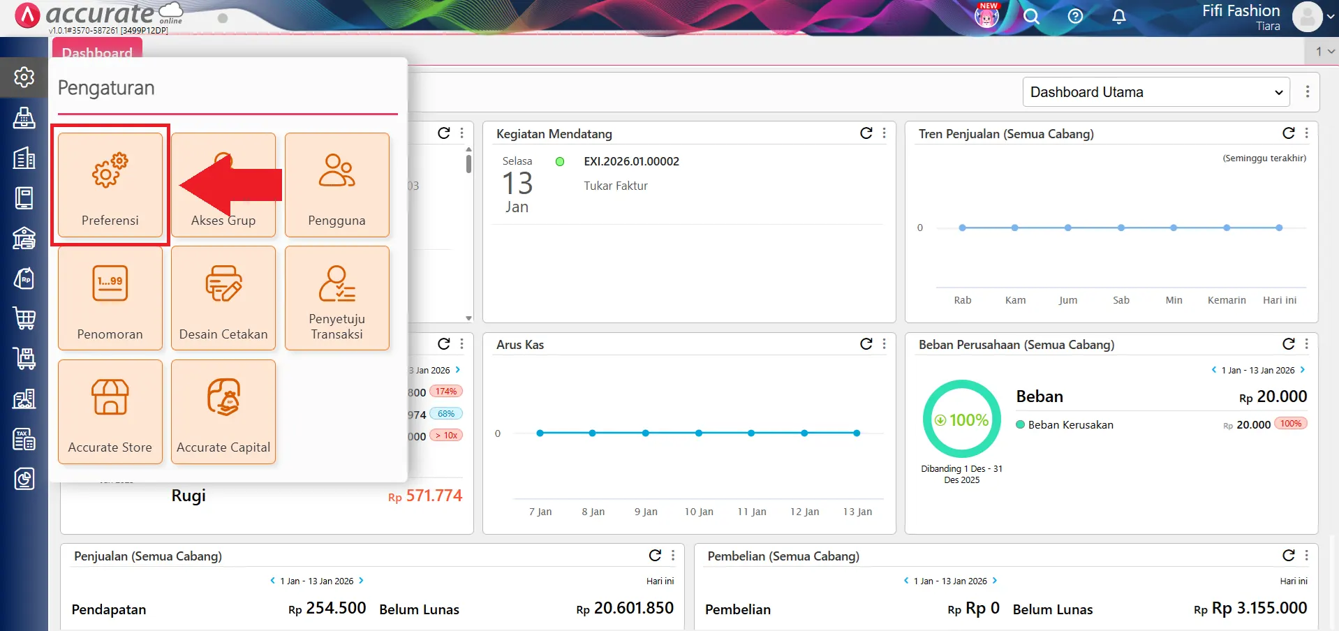 Fitur target penjualan