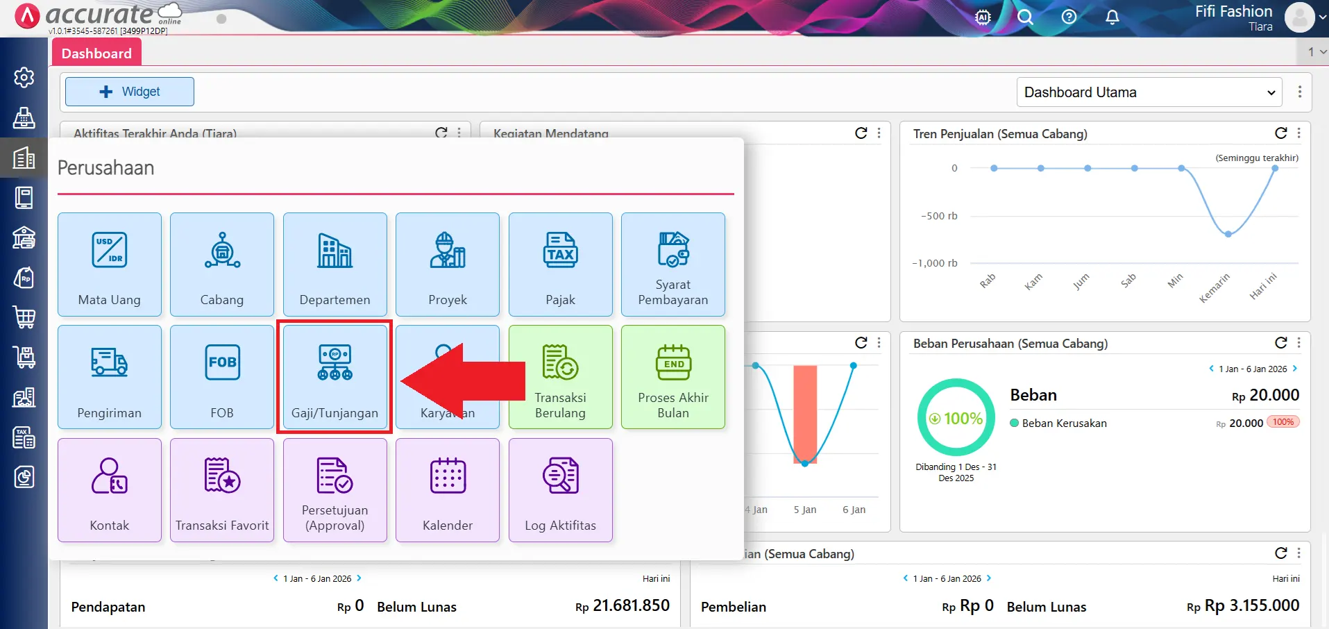 error hapus akun perkiraan gaji