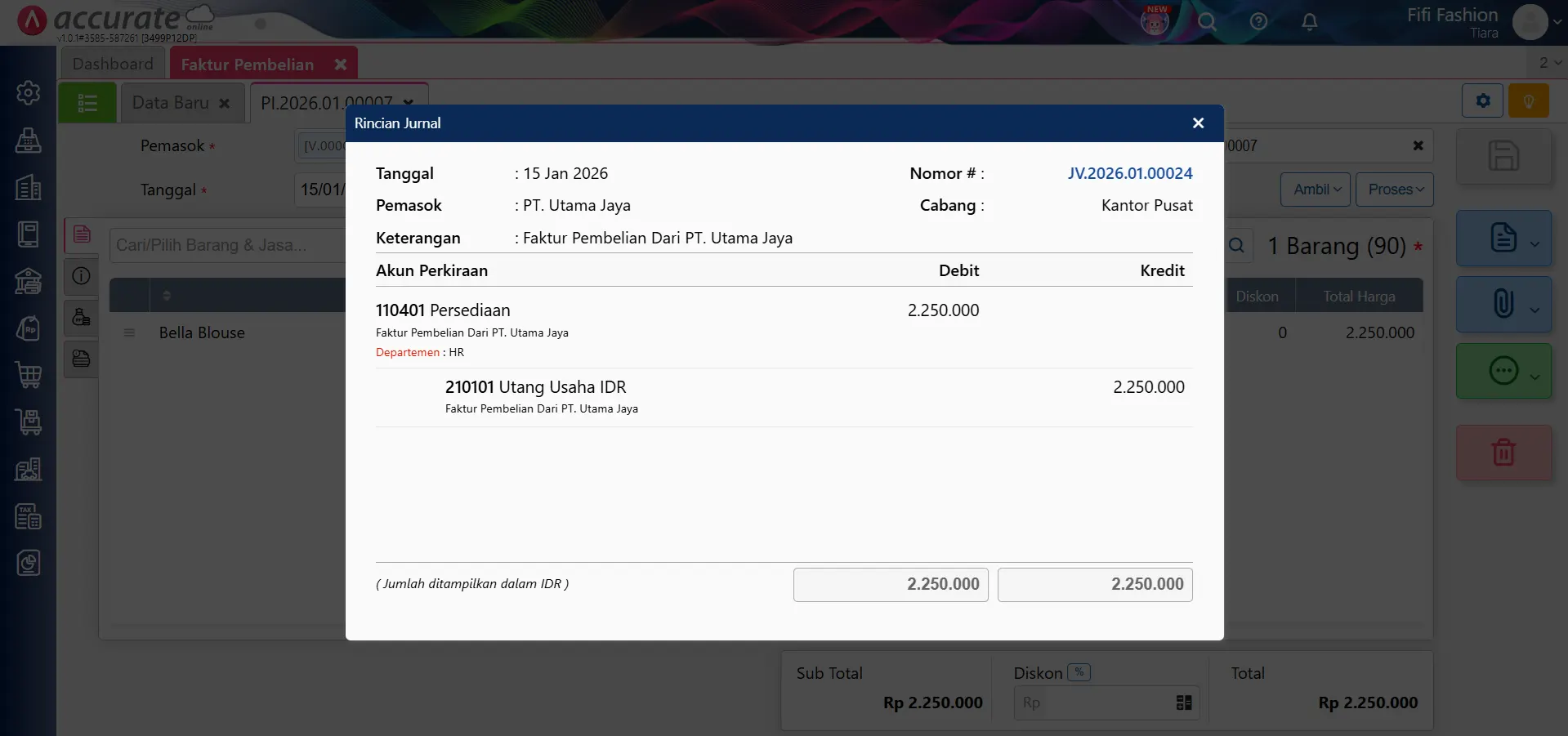mencatat kelebihan pembayaran pembelian