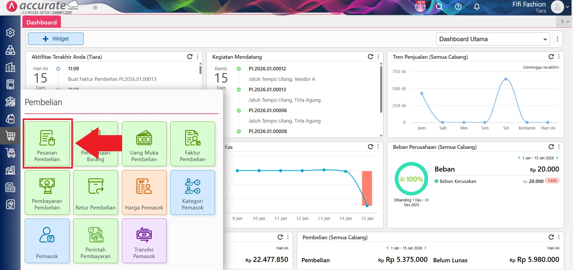 buat pesanan pembelian dari SO