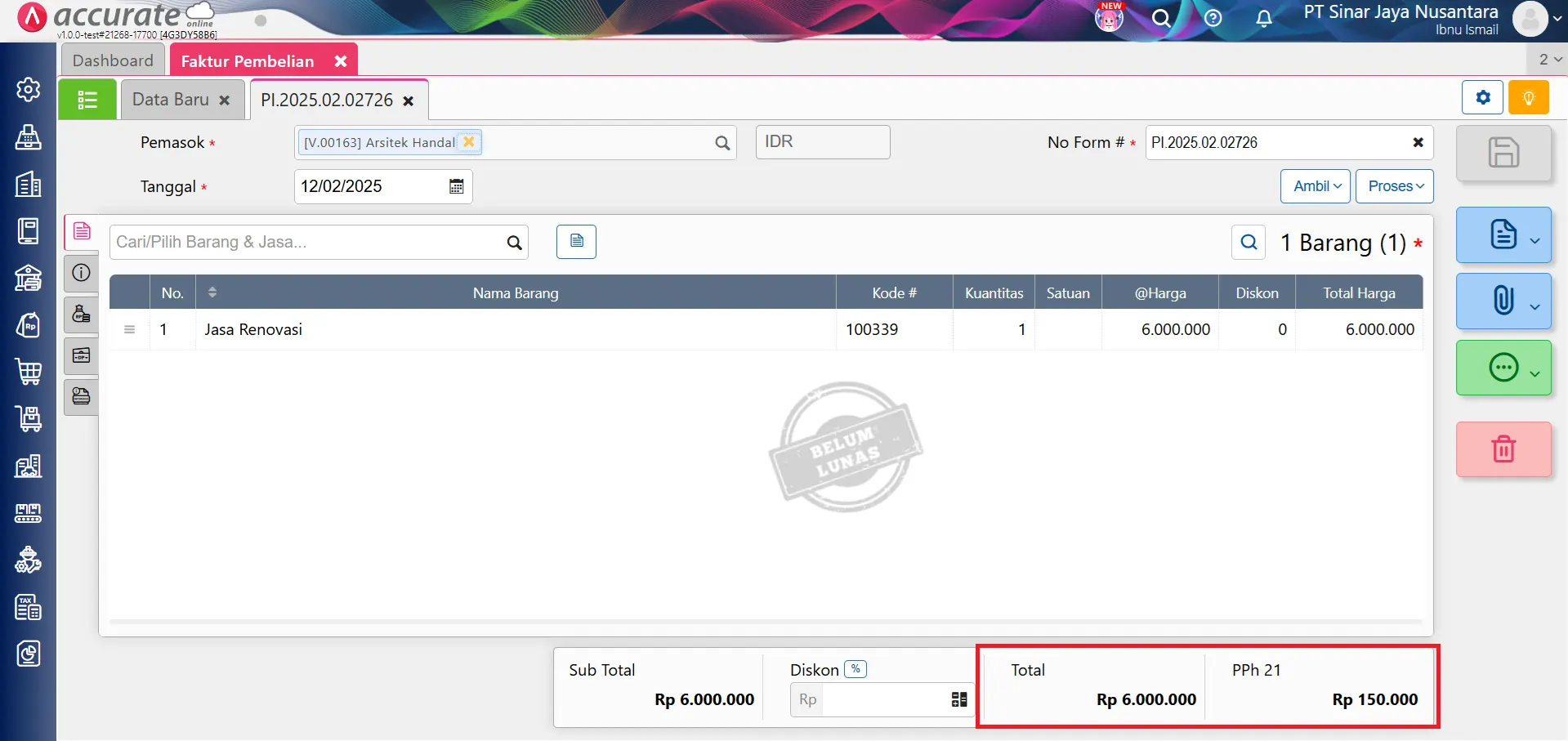 Perhitungan PPh 21 jasa pribadi