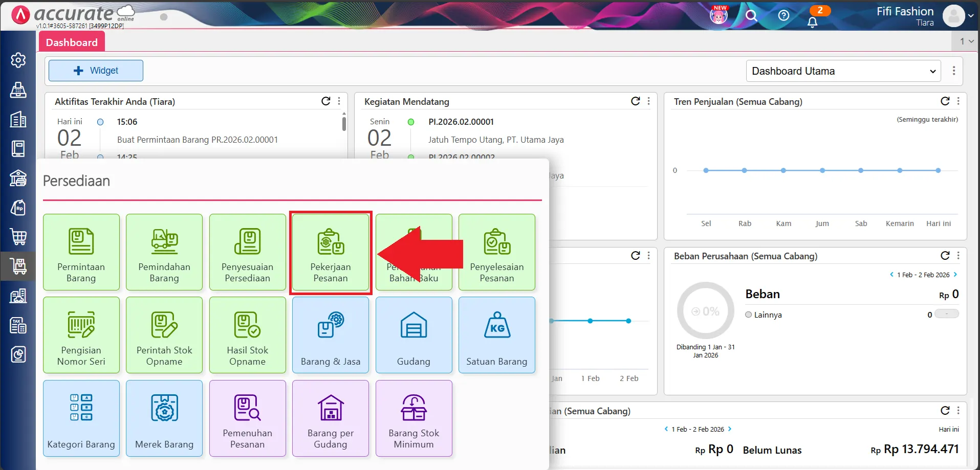 Solusi error alokasi biaya penyelesaian pesanan