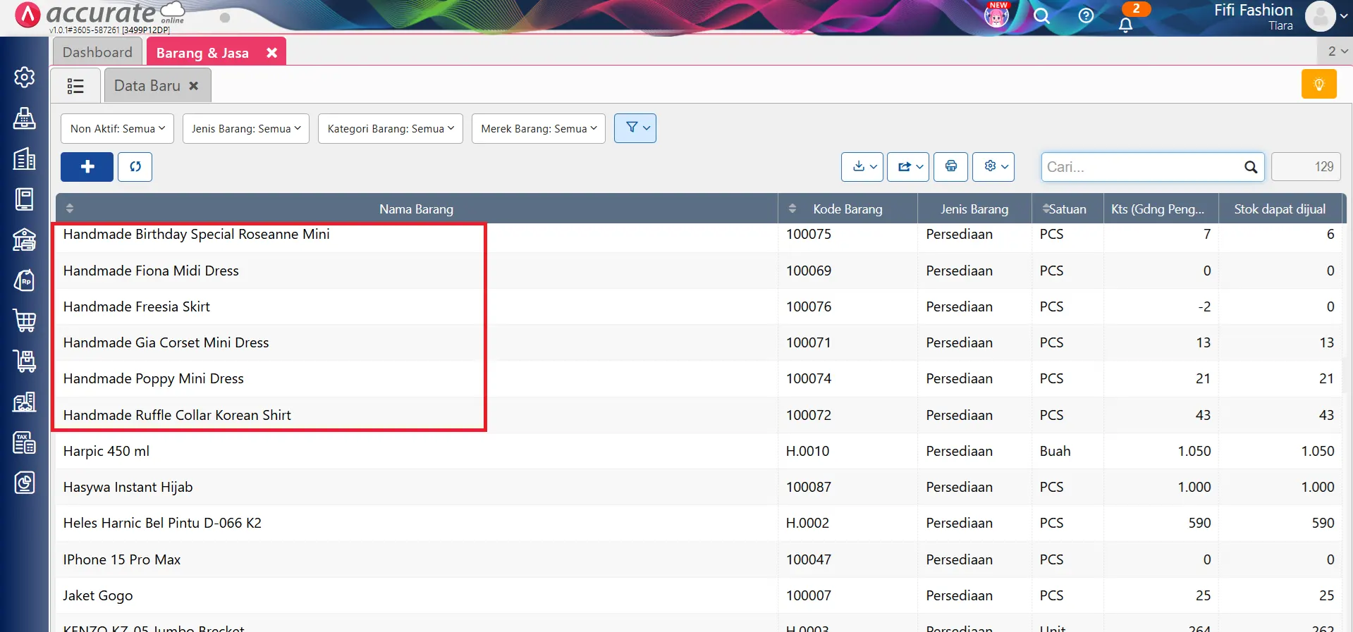 mencari data dengan dua kata kunci