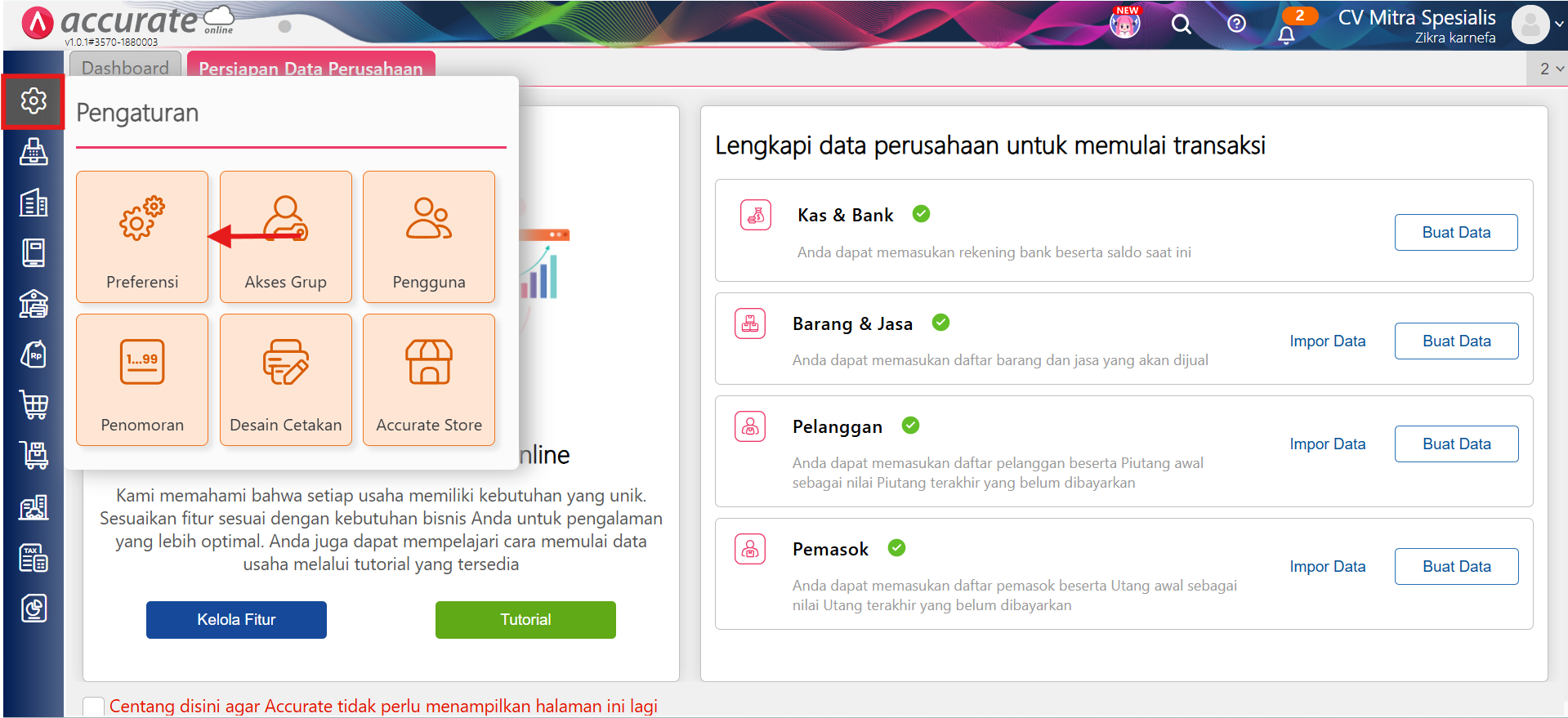 error akun pembulatan pembelian