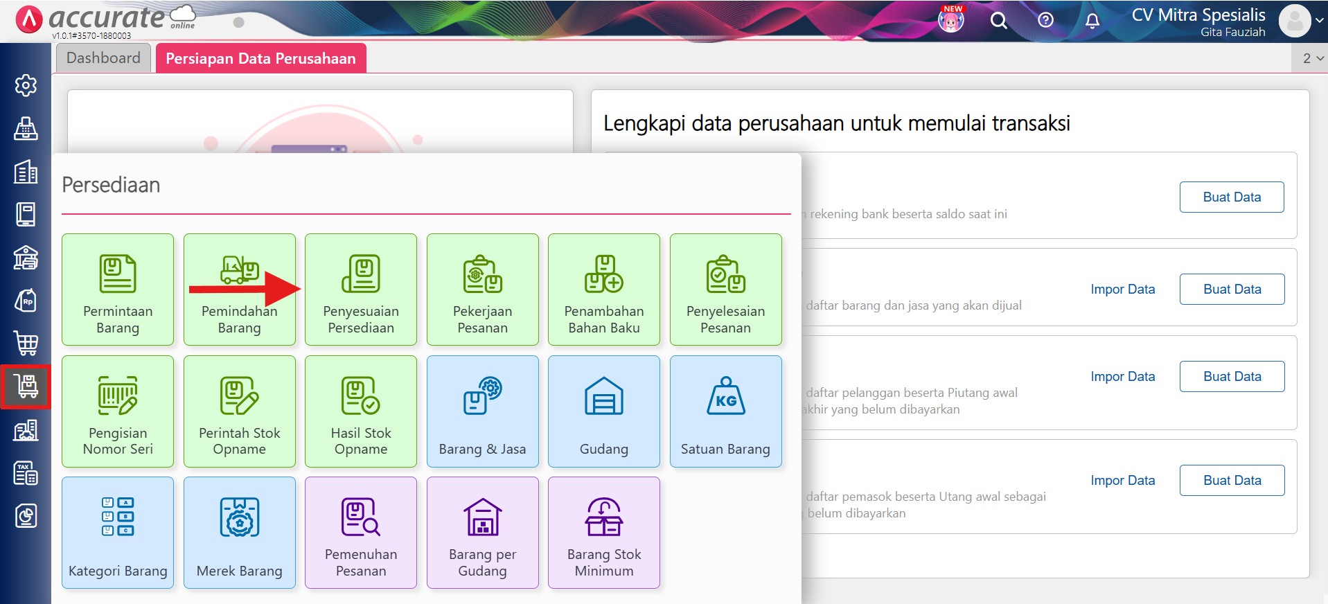 mengeluarkan stok hilang saat pengiriman