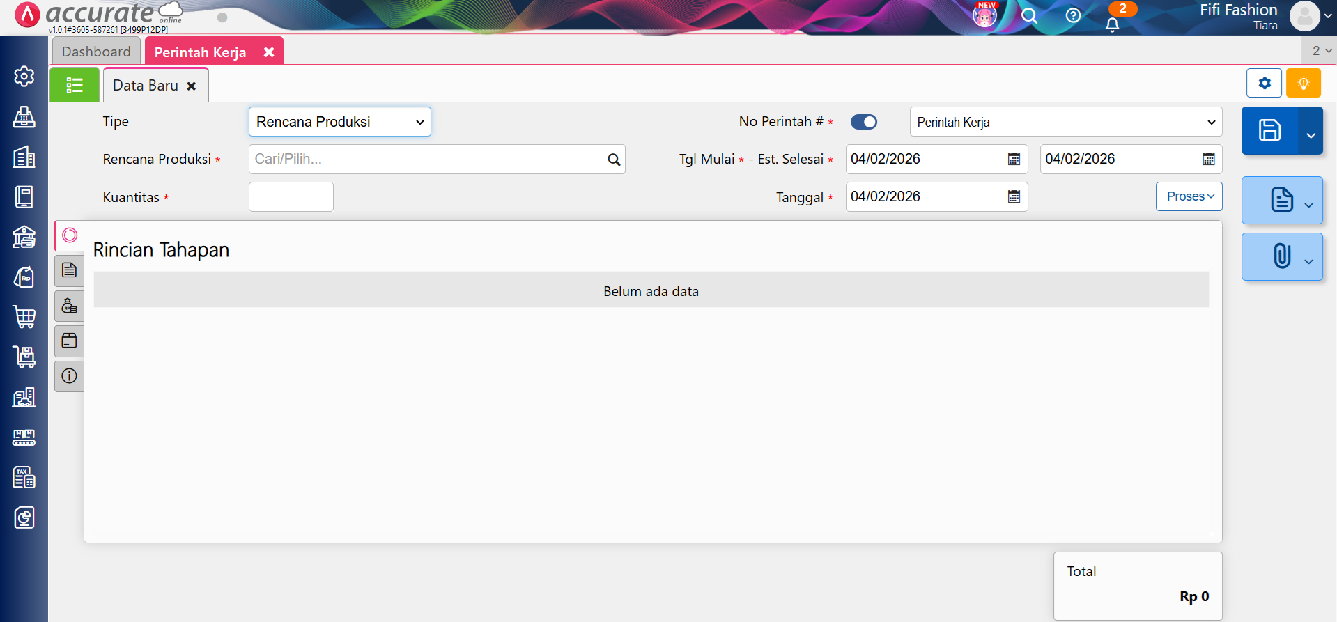 membuat perintah kerja