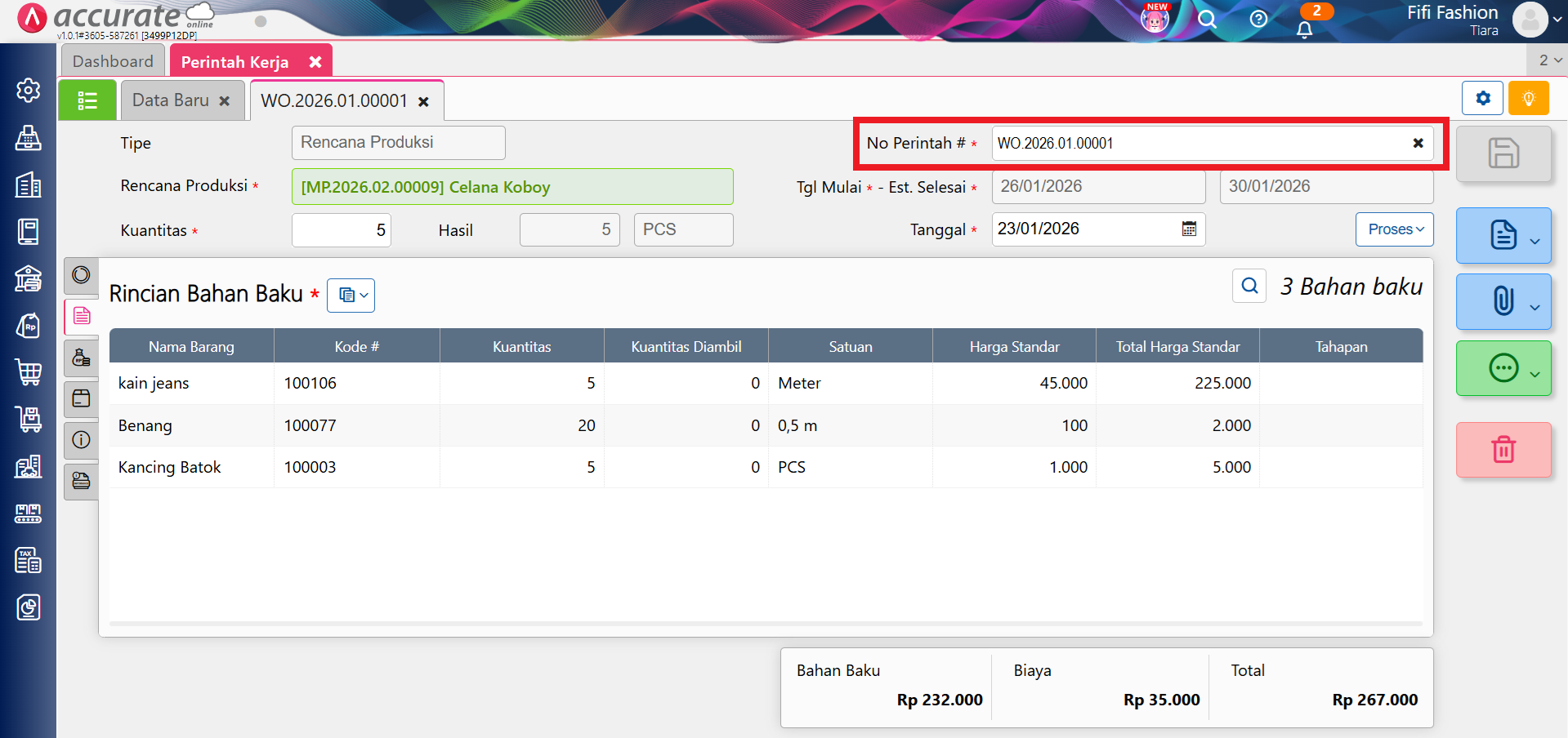 error proses akhir bulan perintah kerja