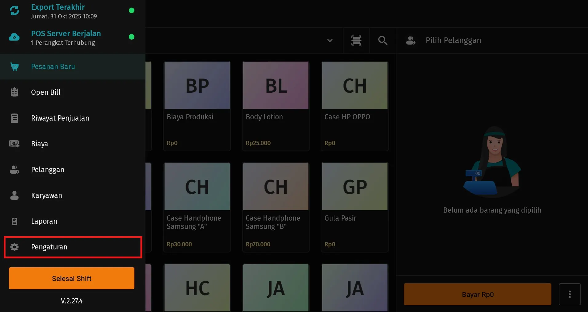 memutuskan perangkat tambahan