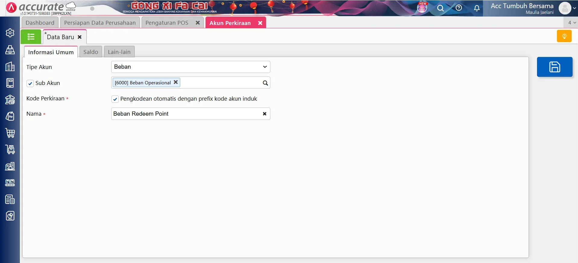 memilih akun redeem point