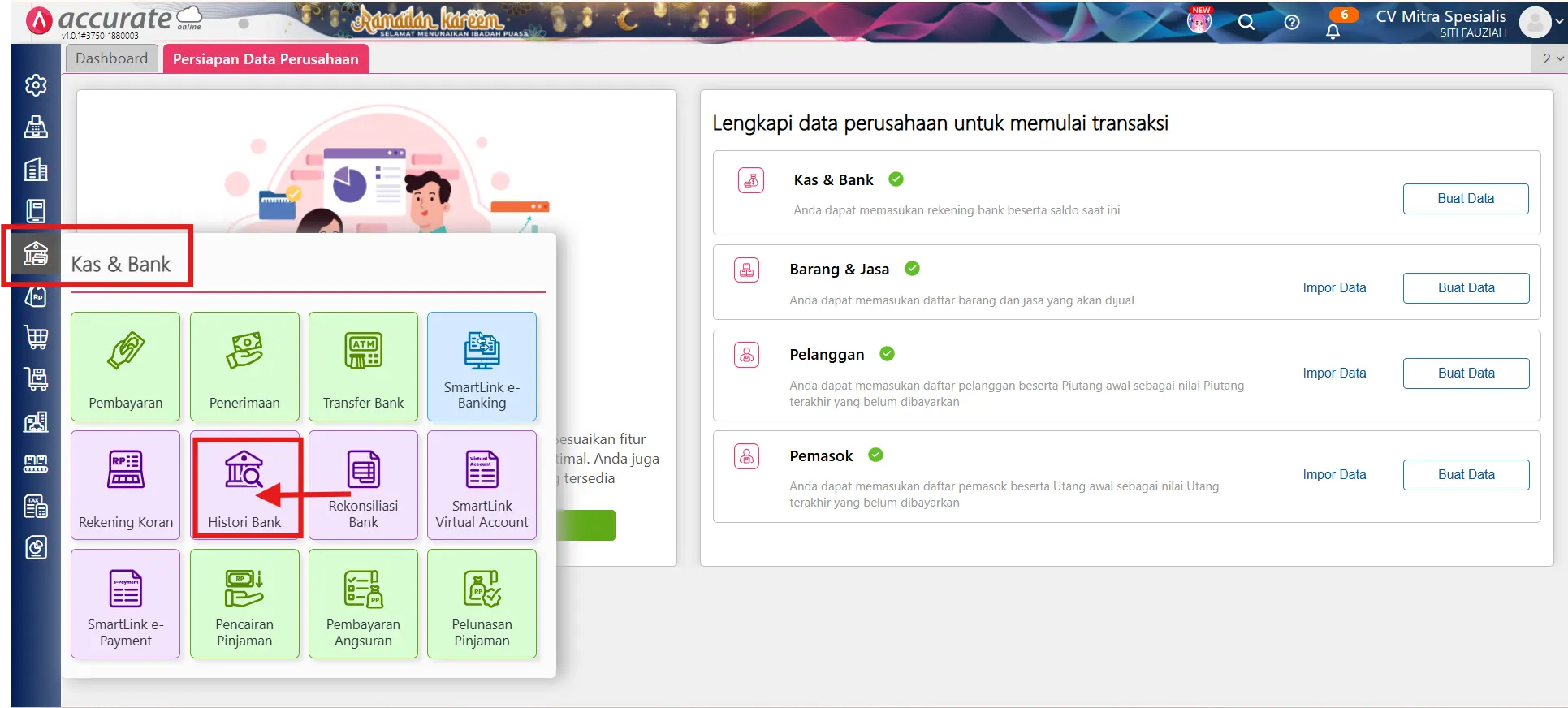 selisih saldo rekonsiliasi bank