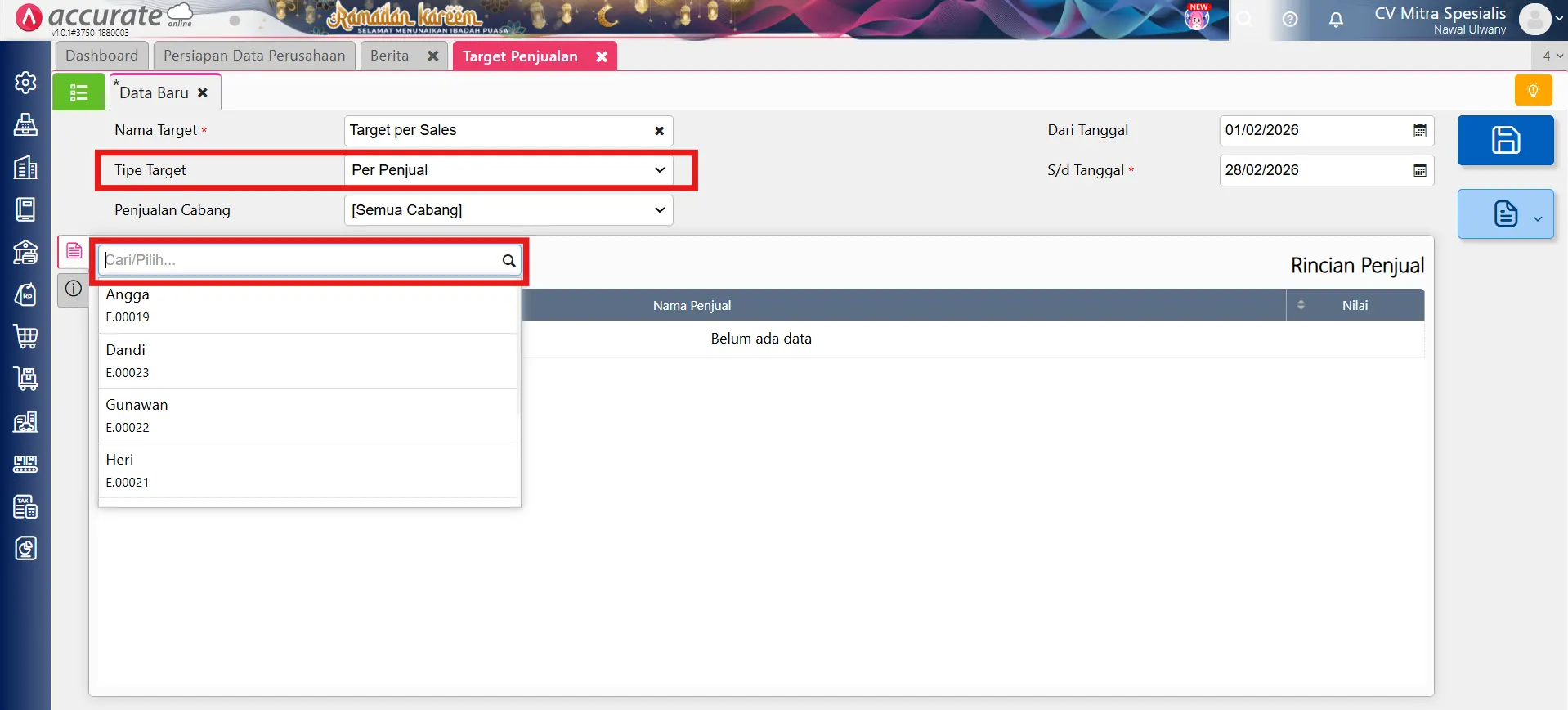 target penjualan sales