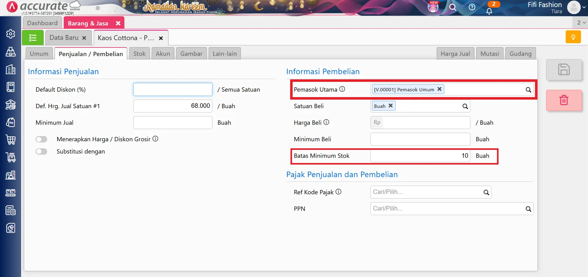 permintaan barang stok minimum