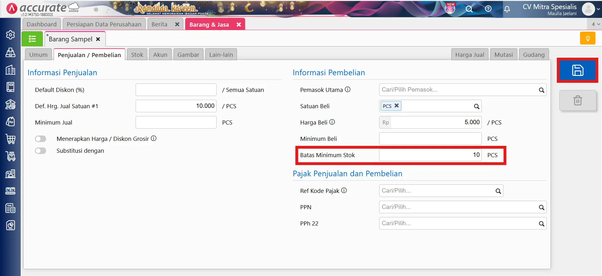 Barang Stok Minimum dan Cara Mencatatnya
