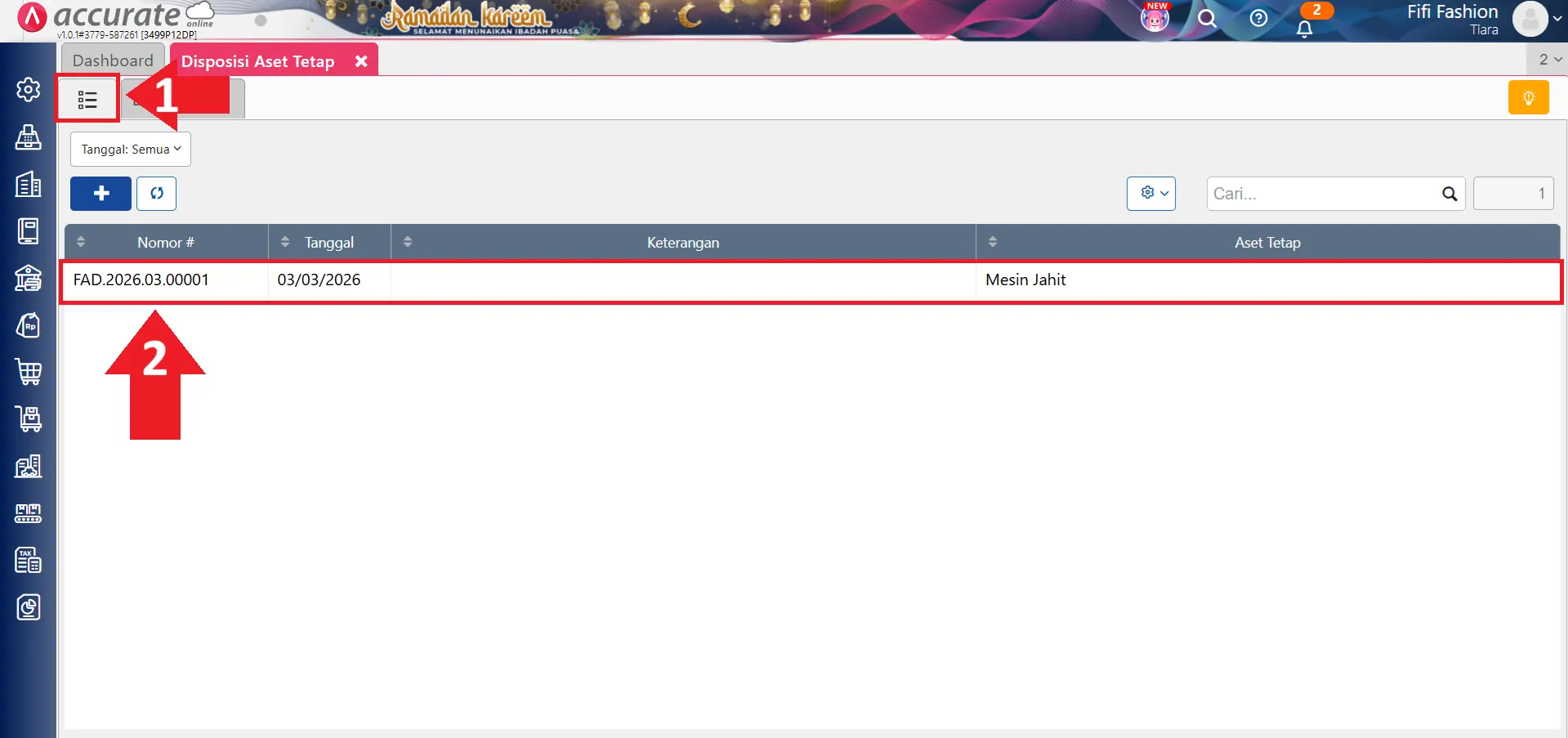batalkan disposisi aset tetap