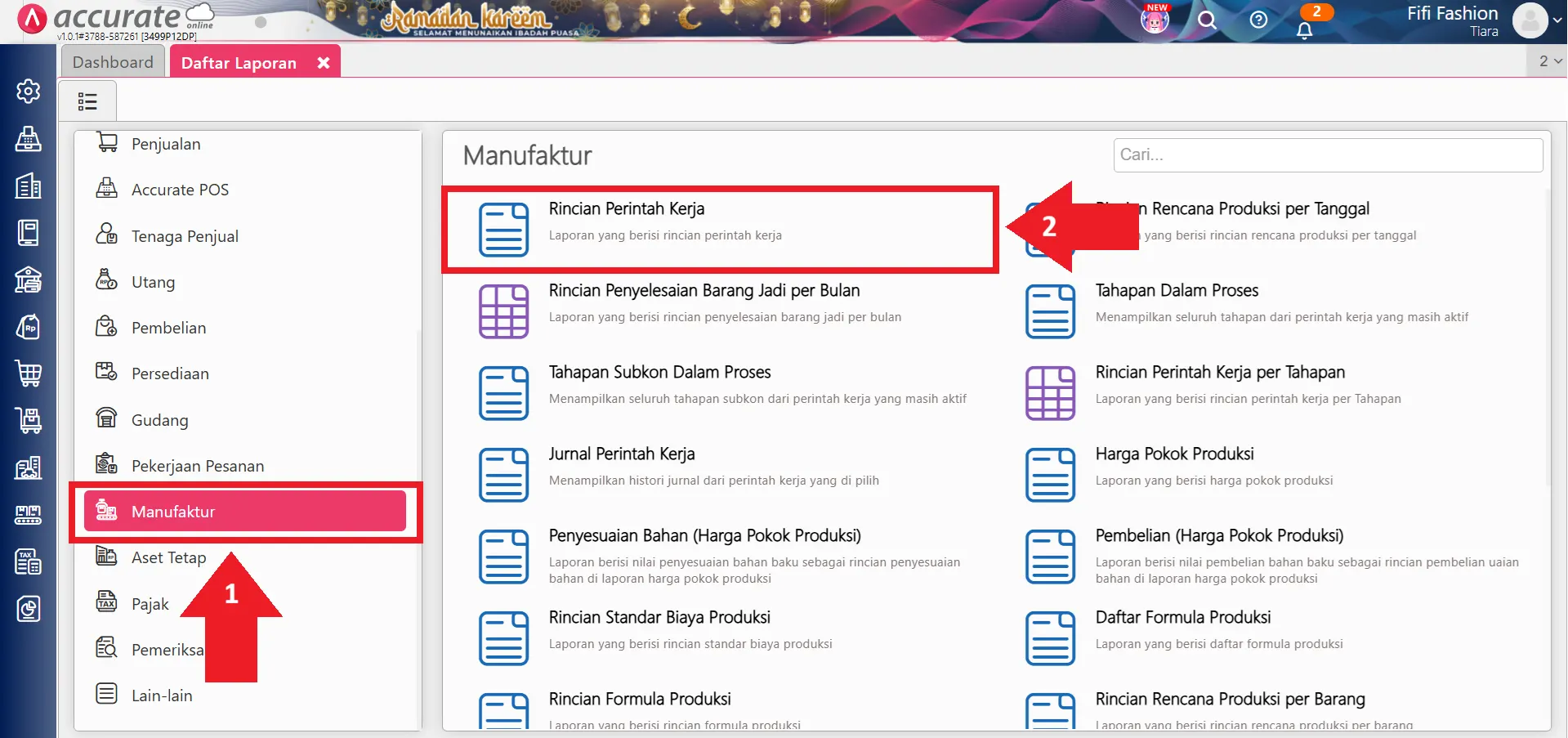 referensi proses akhir bulan perintah kerja