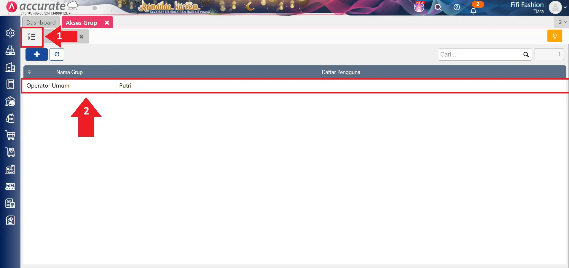 batasi operator melihat harga standar