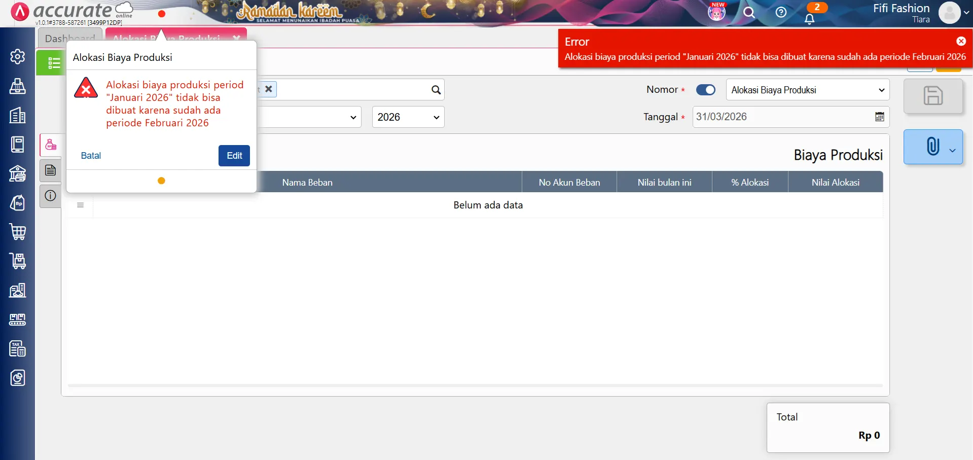 mengatasi error alokasi biaya produksi