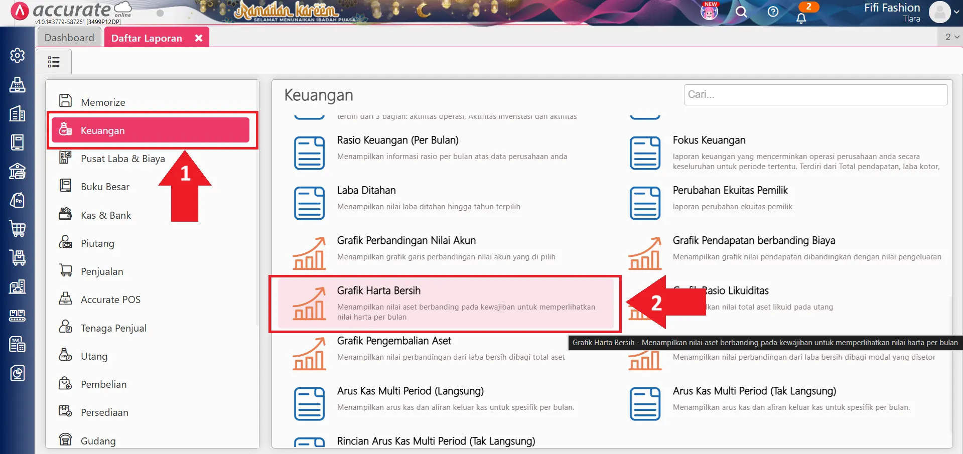 menghitung grafik harta bersih