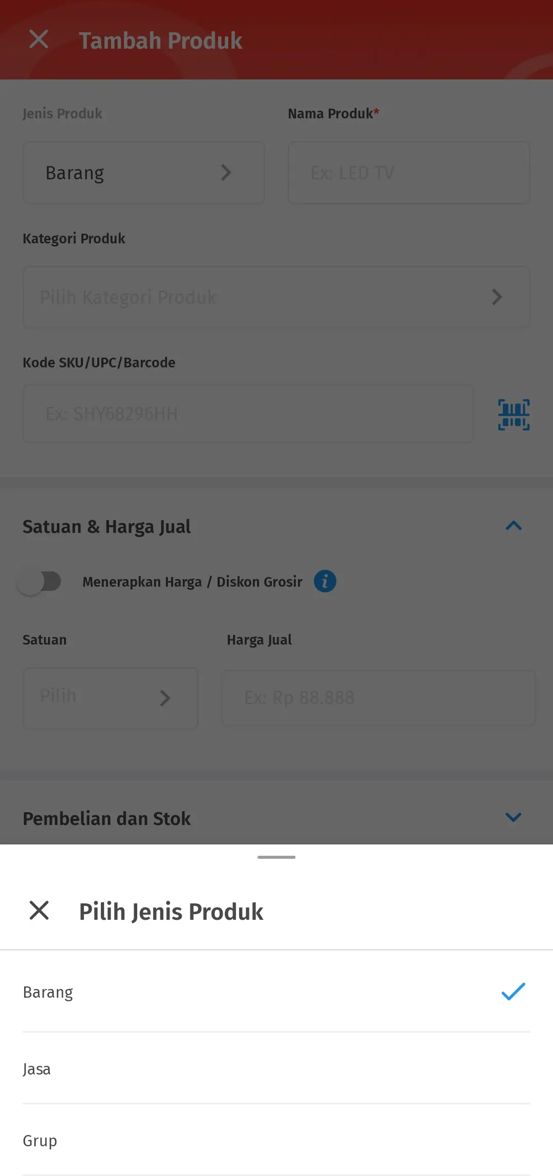 menambahkan produk barang