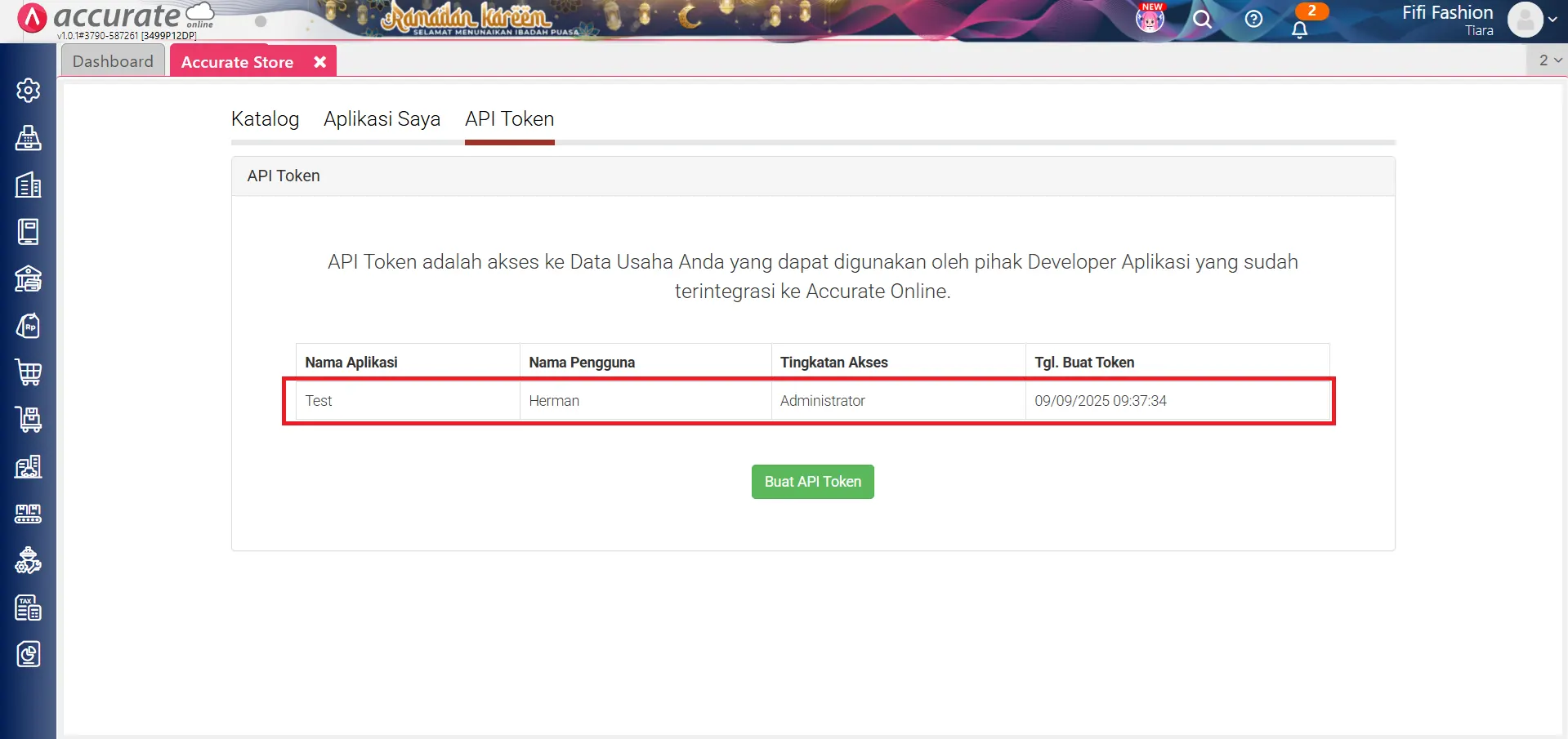 menonaktifkan integrasi API