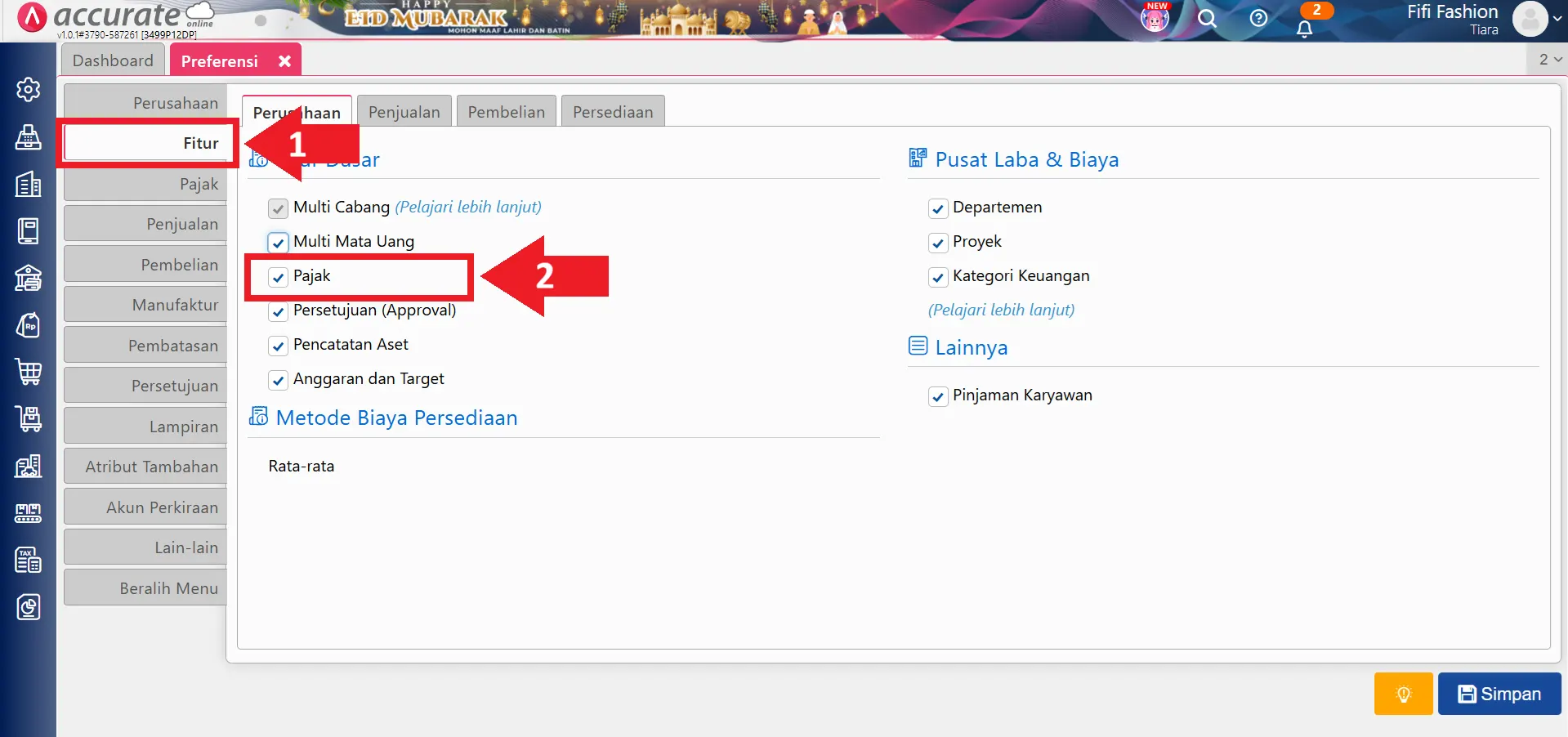 menambahkan NITKU cabang