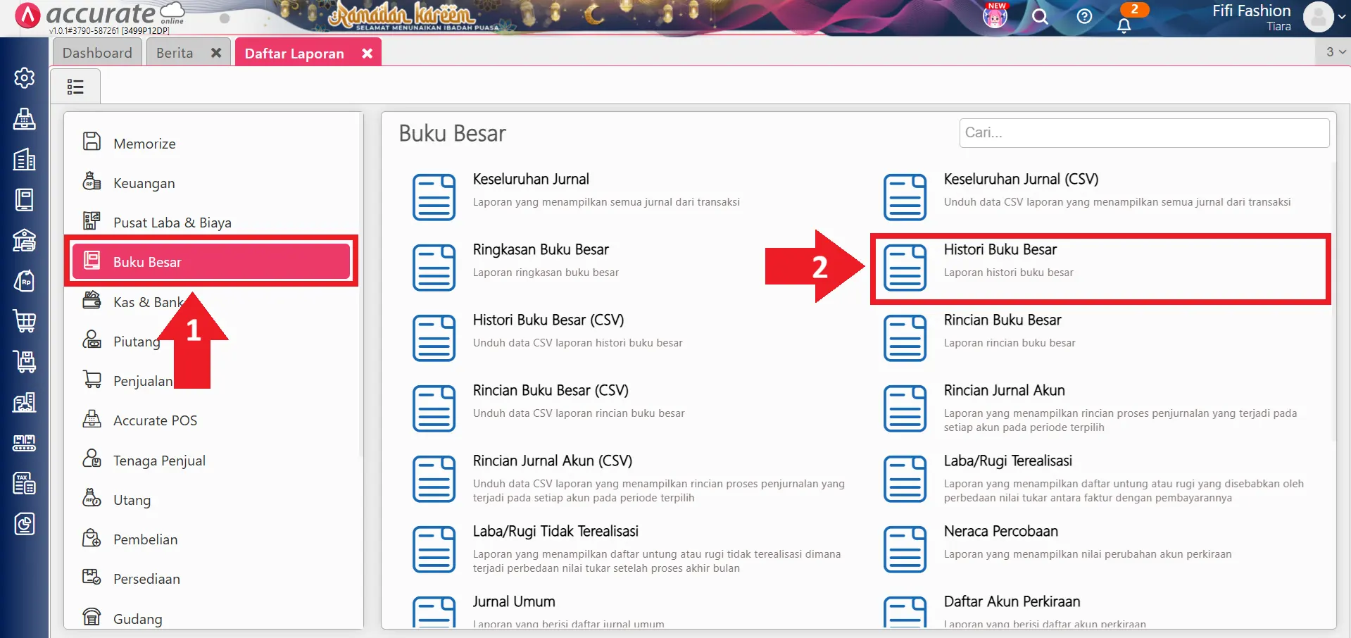 menampilkan nomor urut
