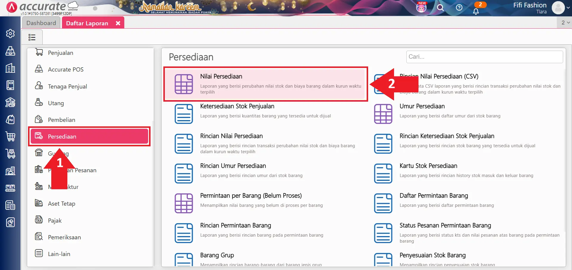 modifikasi laporan nilai persediaan per kategori barang