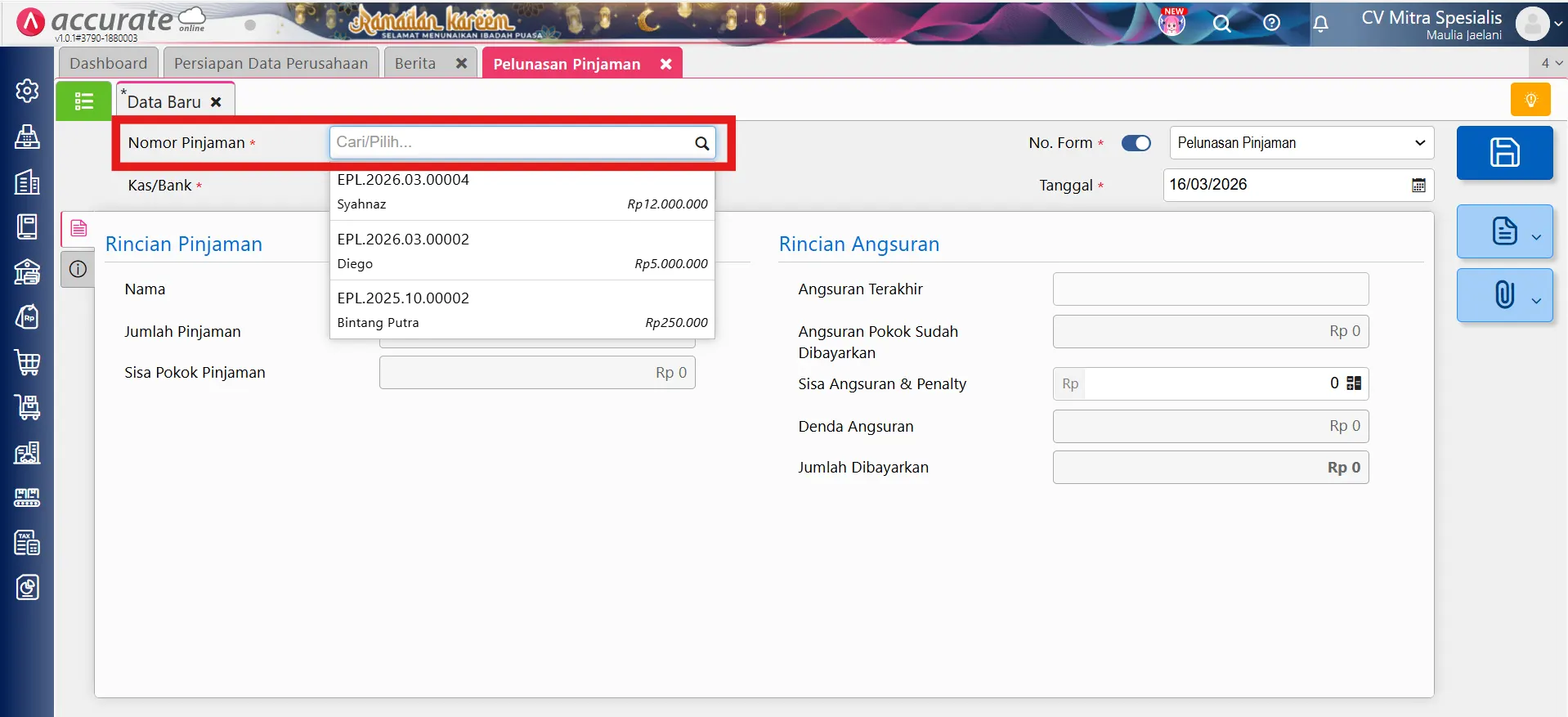 membuat pelunasan pinjaman