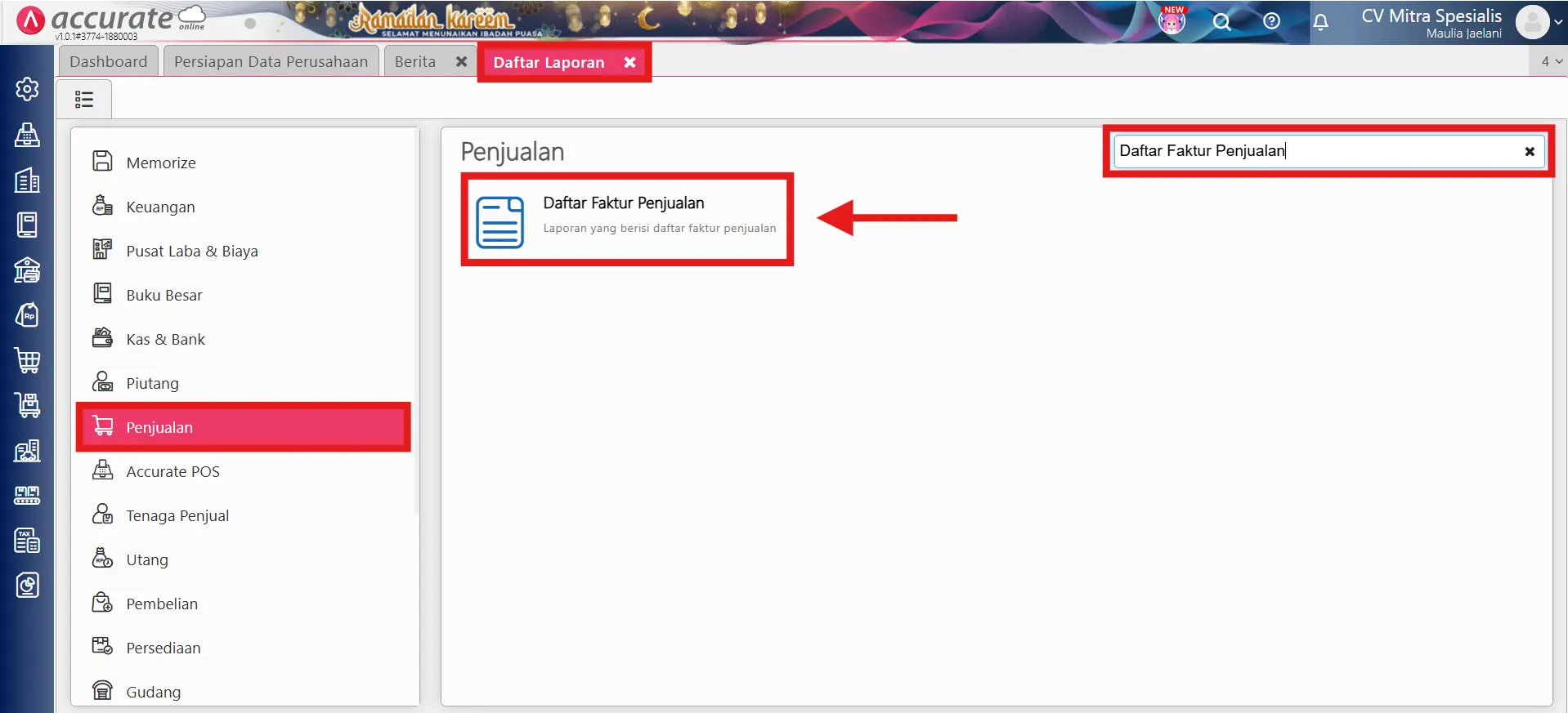mengurutkan nilai di laporan