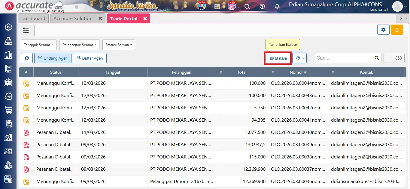 membuat dan setting etalase toko