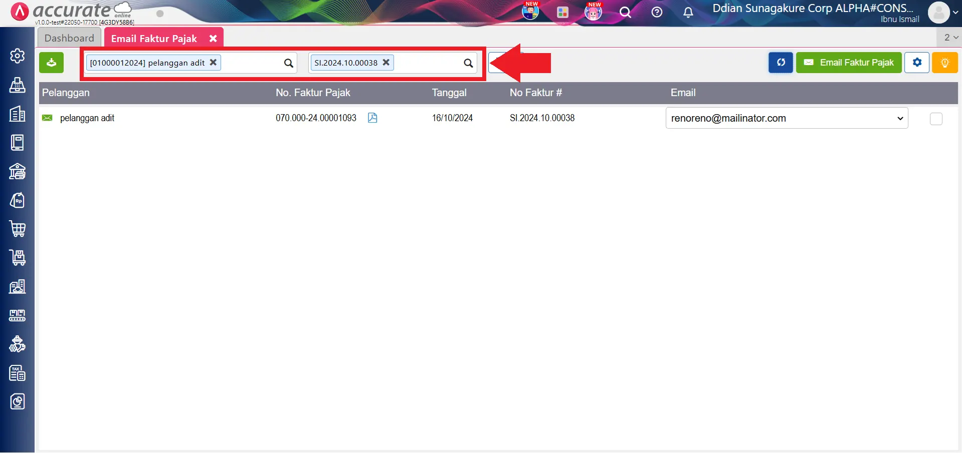 Kirim Email Faktur Pajak