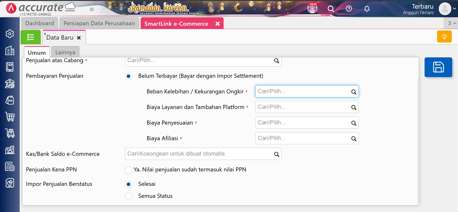 setting smartLink Tokopedia