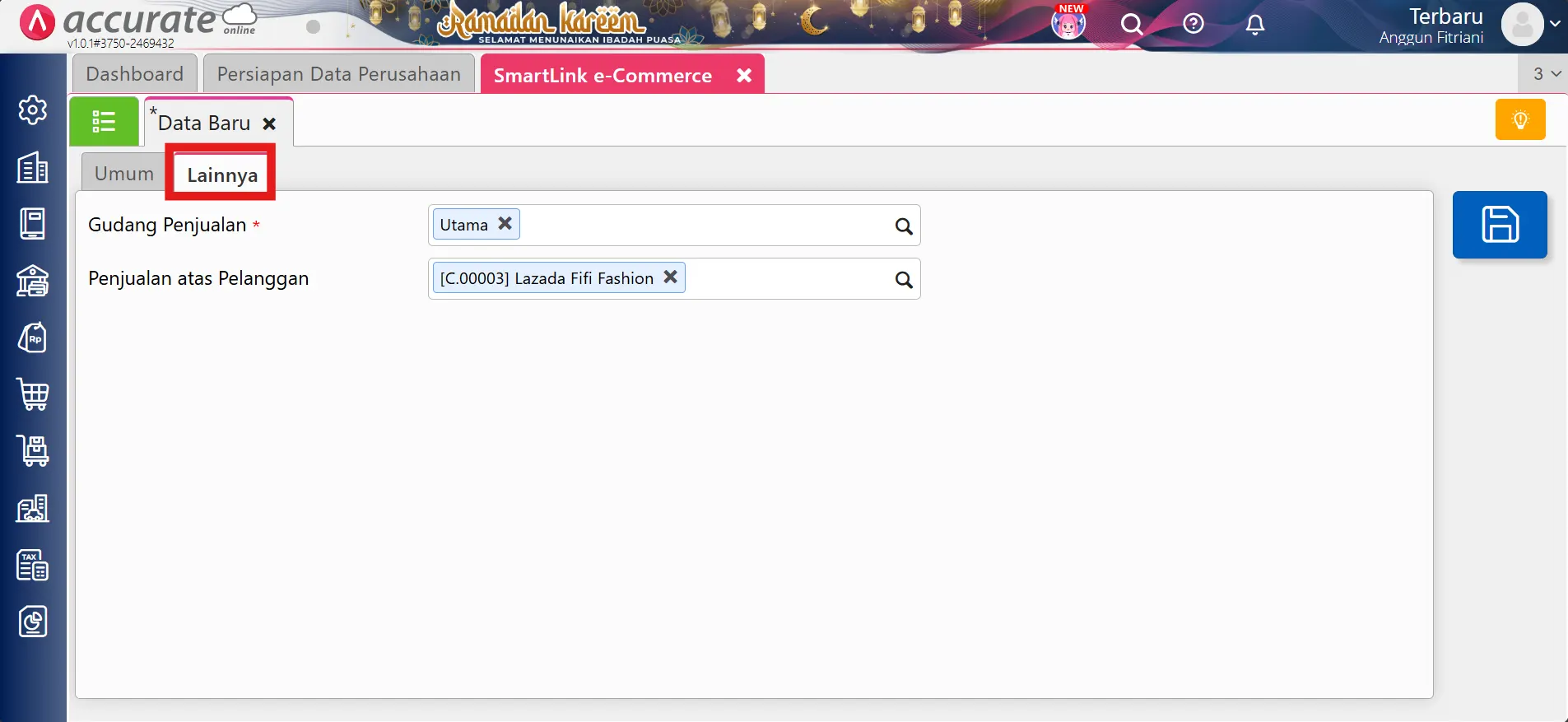 setting smartLink Lazada