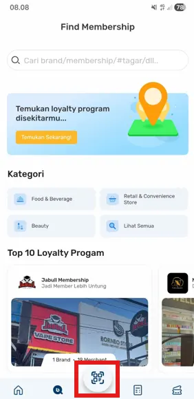 Navigasi Menu Bliss Mobile App