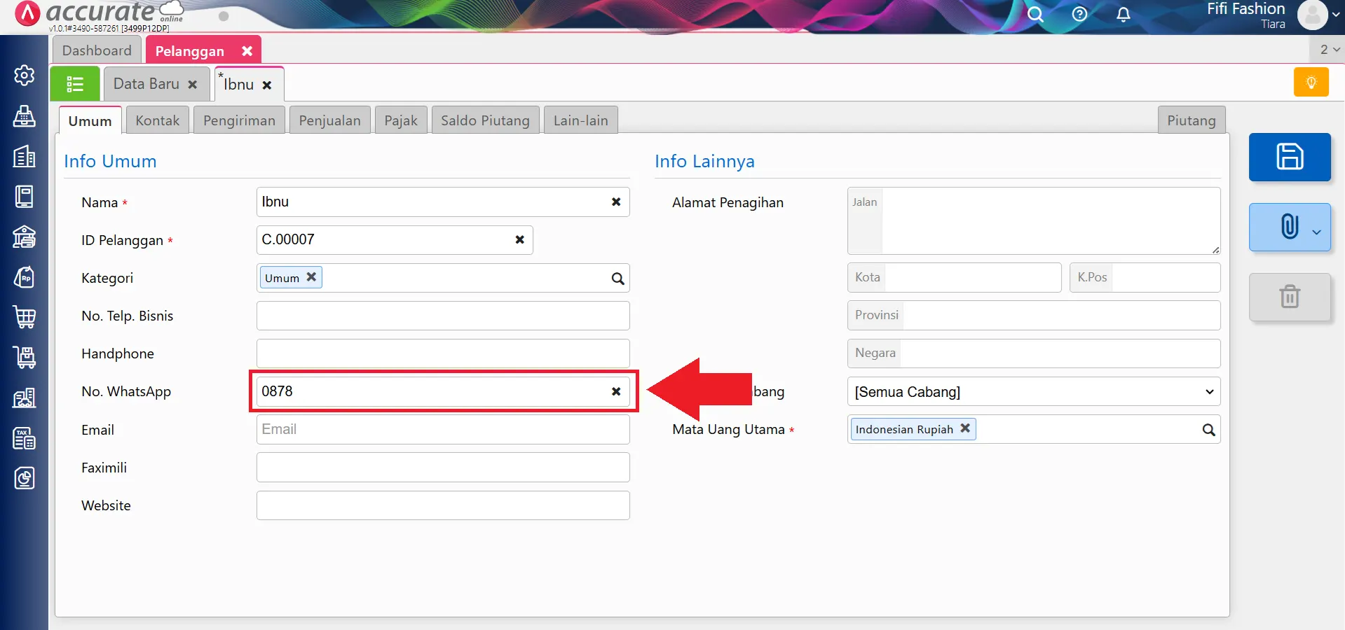 kirim faktur ke Whatsapp