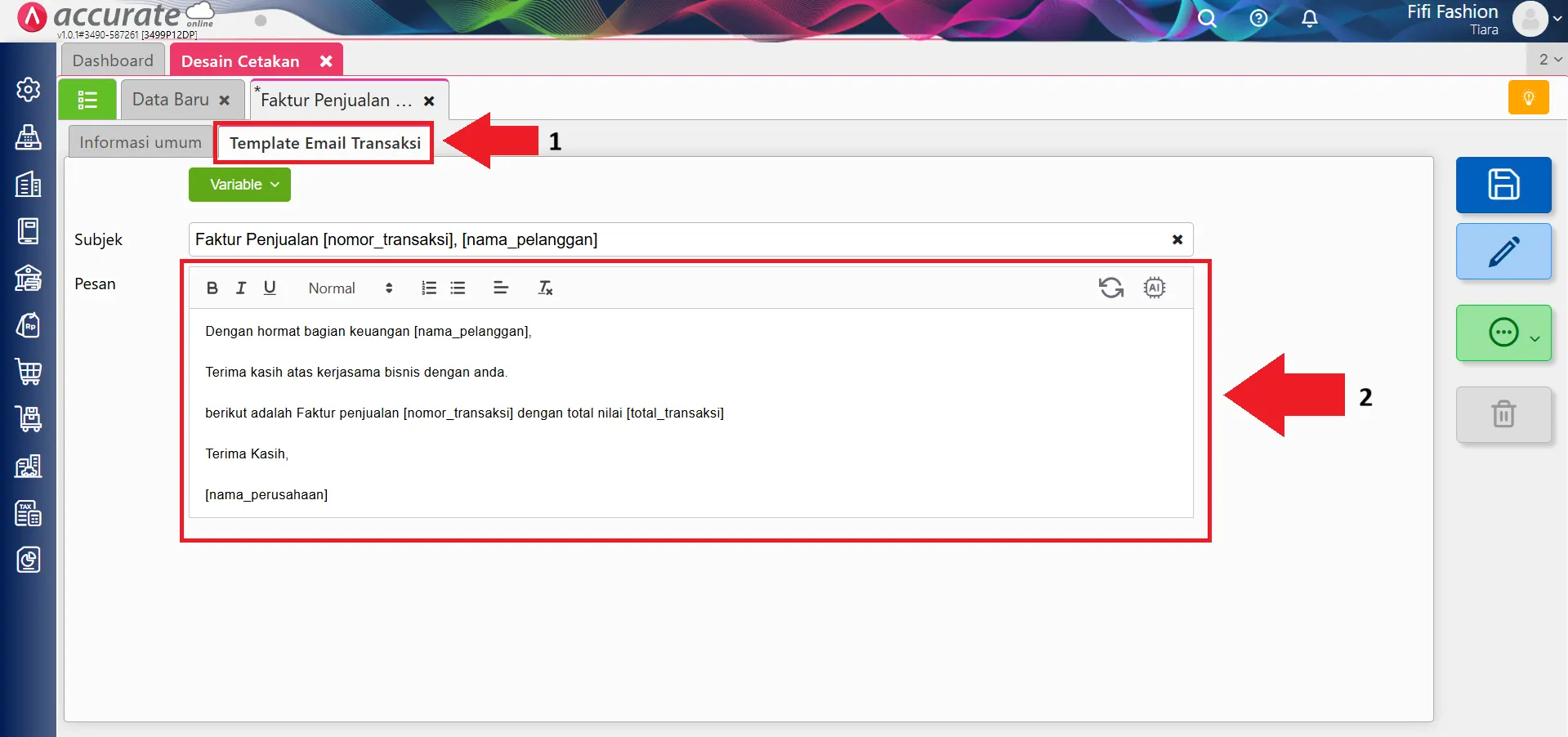 mengubah template email transaksi