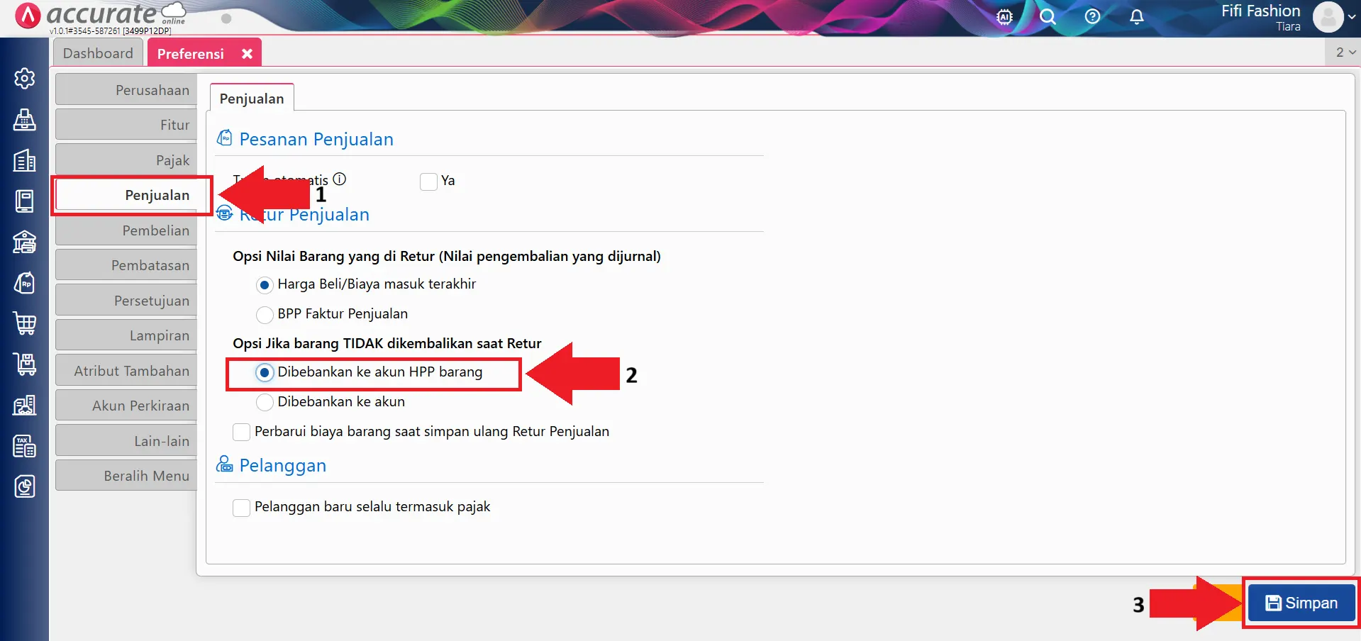 Cara retur penjualan tanpa barang kembali