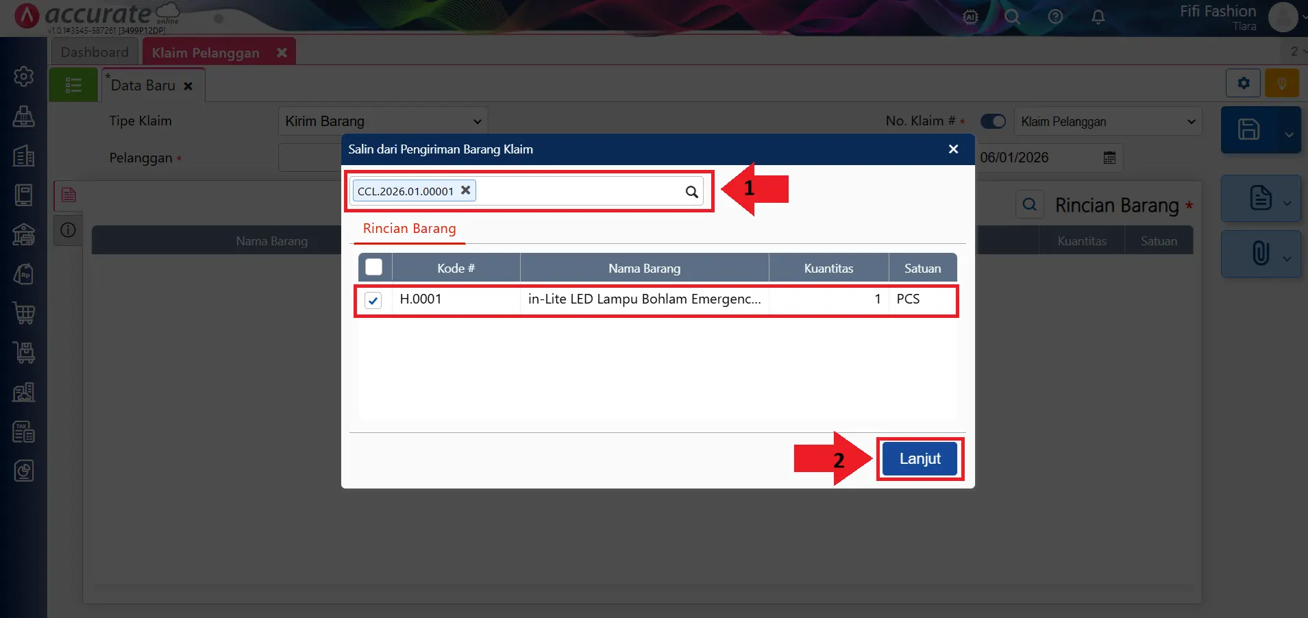 memberikan klaim pelanggan