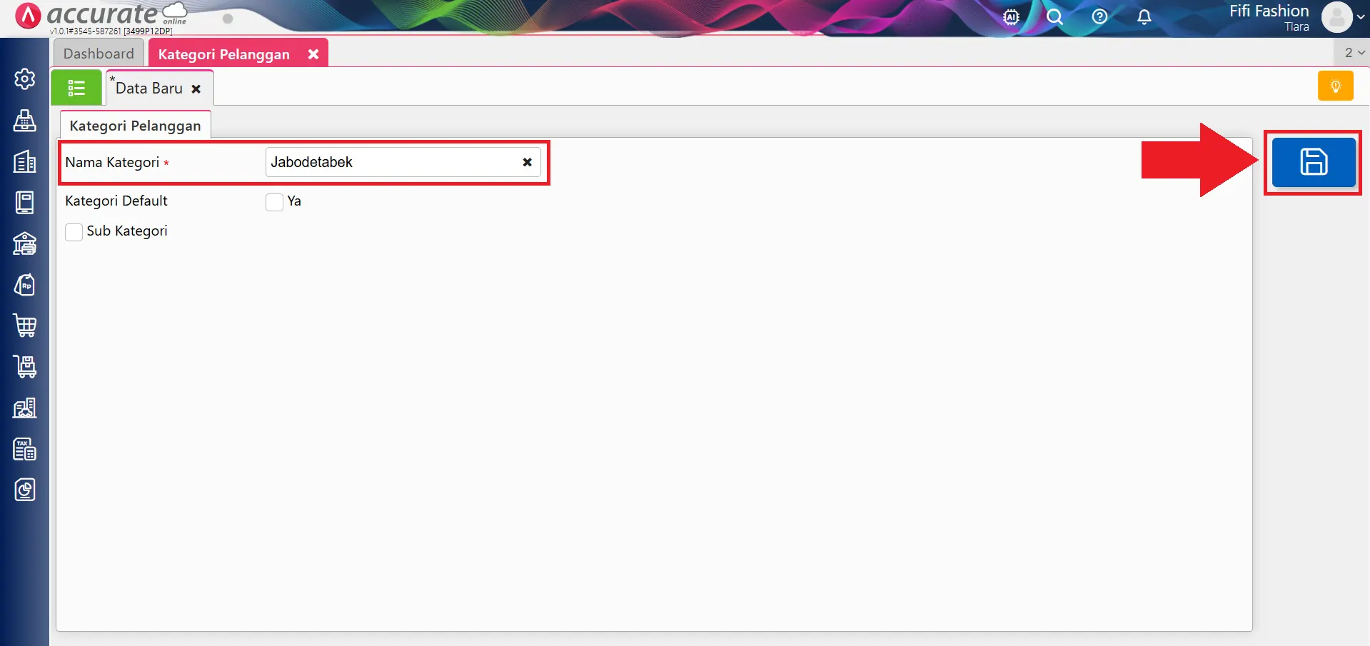 Fitur kategori pelanggan