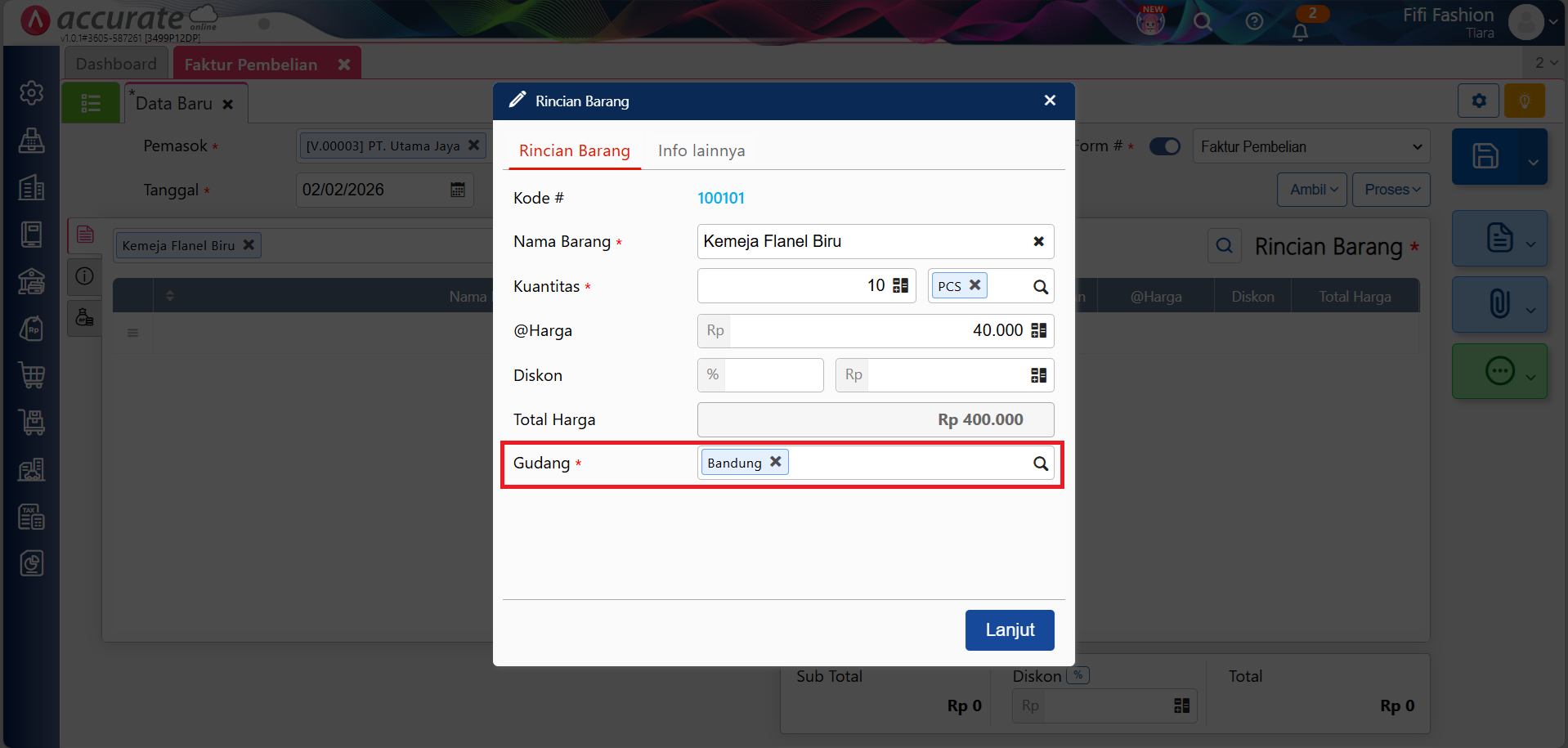 Aturan pemilihan gudang
