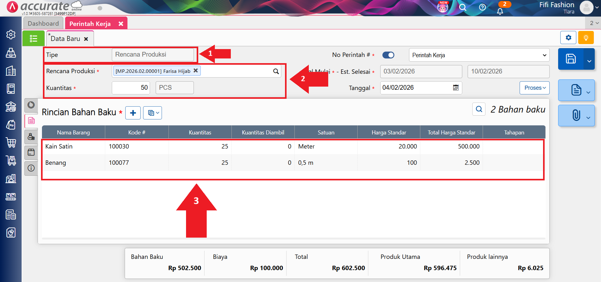 membuat perintah kerja