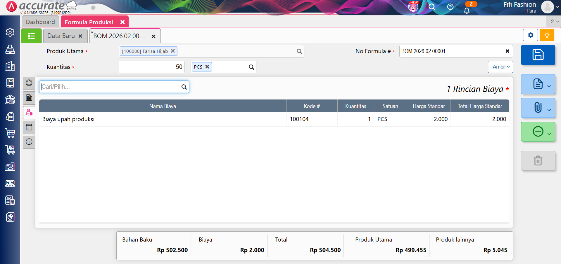 hitung progress perintah kerja